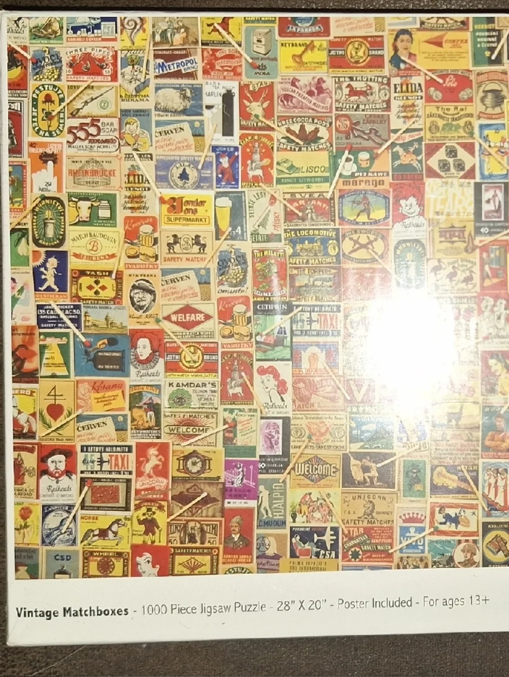 Vintage Matchboxes 1000-Piece Jigsaw Puzzle - Multicolor